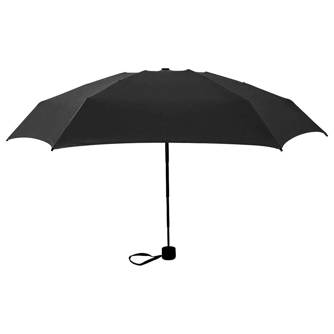 Mini taitettavat sateenvarjot kapseli sateenvarjo mini kevyt pieni tasku sateenvarjot anti-uv taitettavat kompaktit kotelot aurinkoinen sateinen: Musta