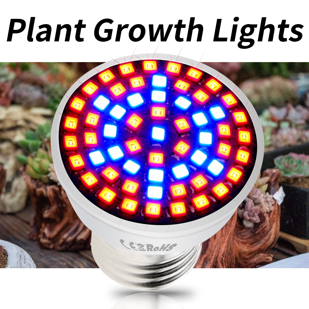 E27 Plant Light Full Spectrum LED Grow Bulb E14 LED Phyto Lamp GU10 Growing LED Hydroponic Tent Light MR16 48 60 80leds 220V B22