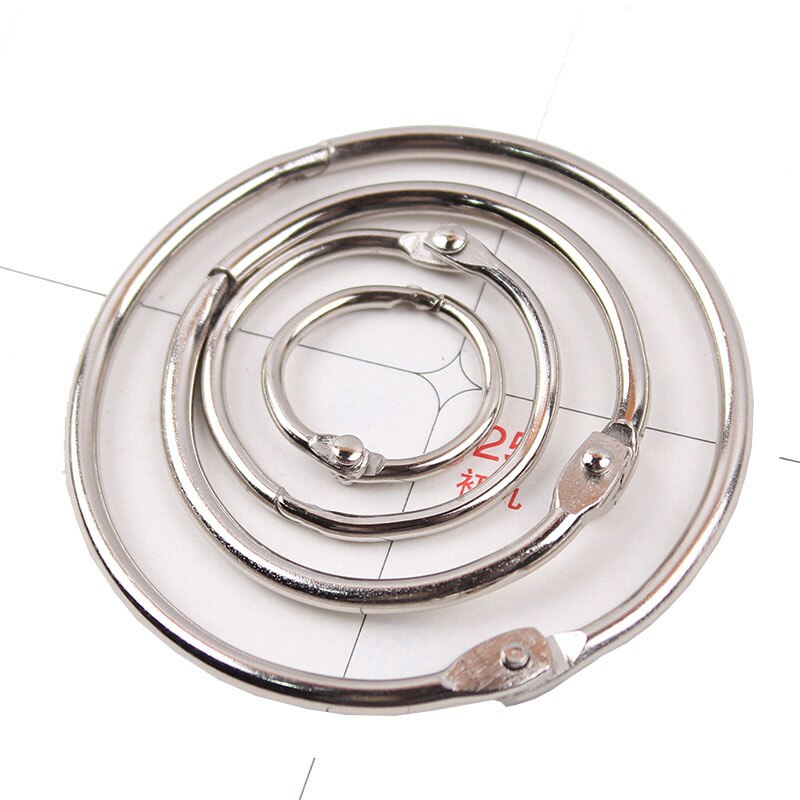 20Pcs Metal Binder Hinged Ring Gold Loose Leaf Opening Circle Book Hoops For Scrapbook Album Office Binding Ring On Notebook