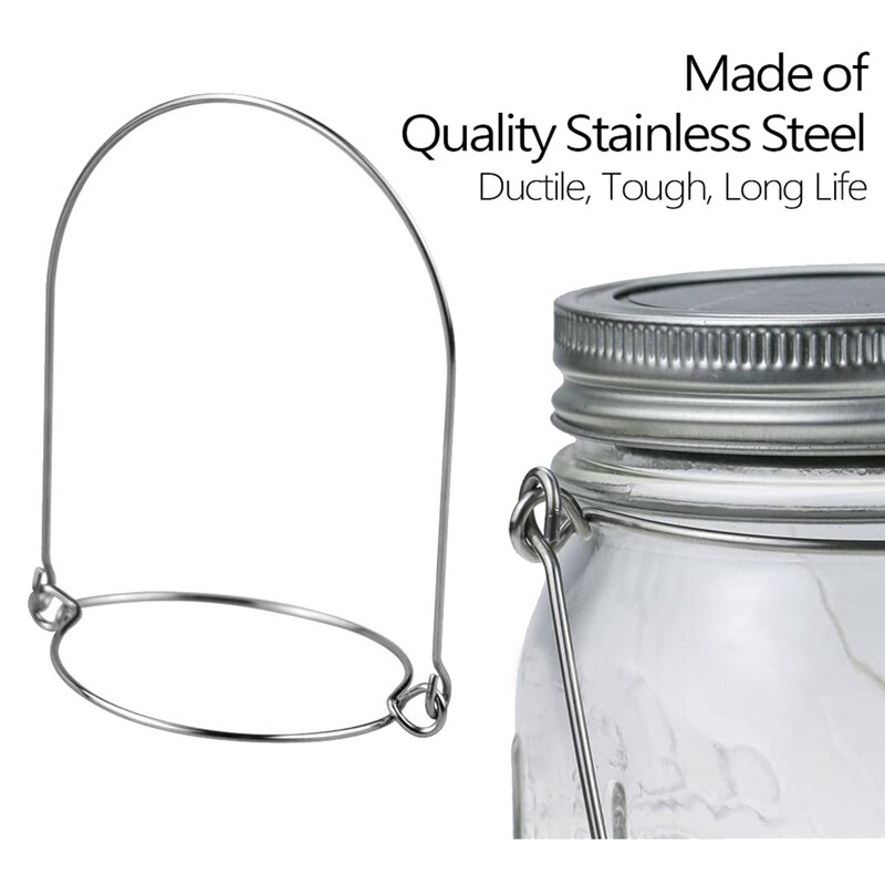 12 Pack Stainless Steel Wire Handles for Mason Jar, Canning Jars, Mason Jar Hangers and Hooks for Regular Mouth