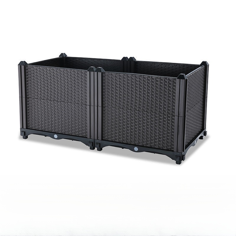Garden And Balcony Large Veg Planting Box Assembled Reusable Square Flower Grow Pot Home Courtyard Planting Planters Equipment: green