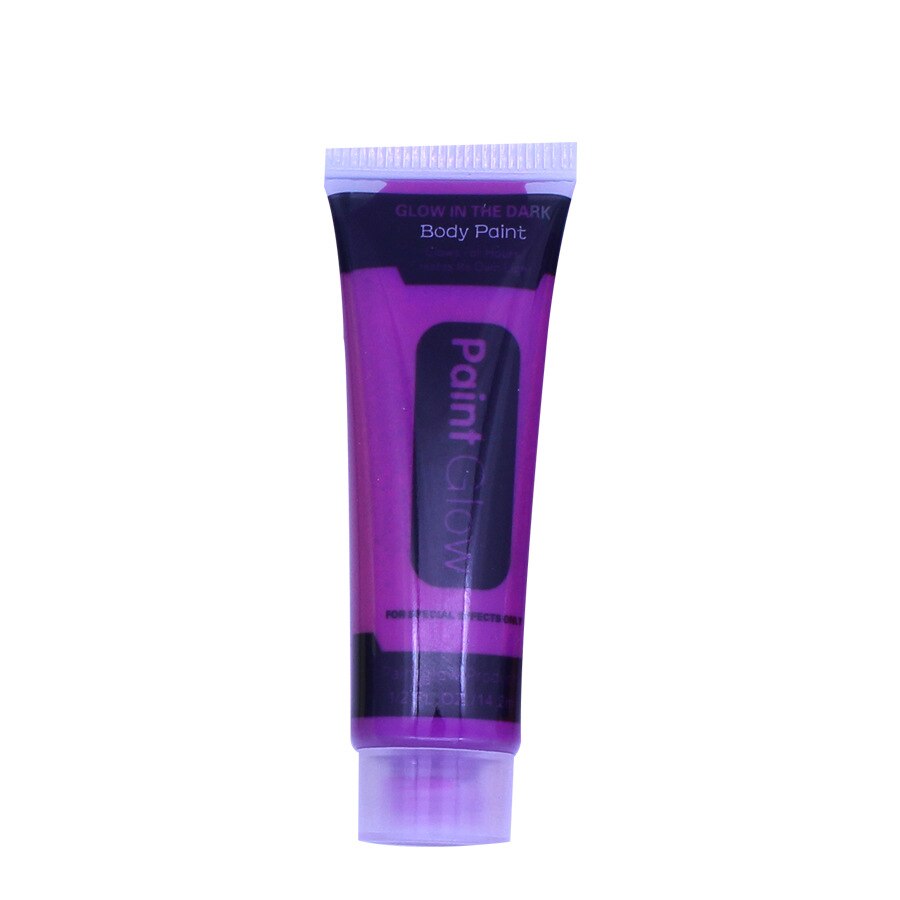 Pintura de arte corporal UV que brilla en la oscuridad, neón, 6 colores, 19ml, pintura fluorescente facial, maquillaje de Halloween, Navidad: Purple