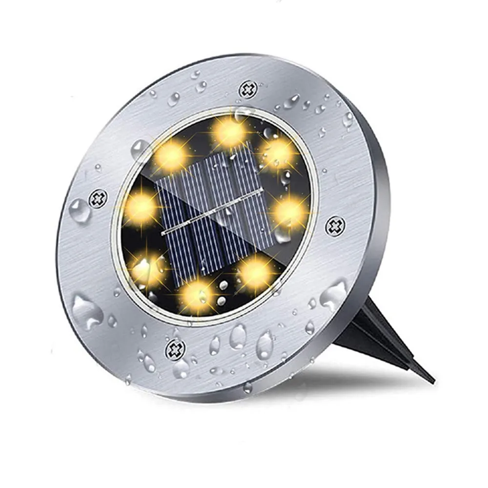 4/1 STKS Solar LED Vloerlamp 8LED Outdoor Gazon Licht Waterdichte Ondergrondse Lampen voor Gazon Decoratie Tuin Terras Binnenplaats: Blauw