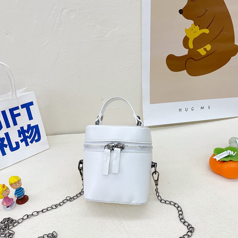 Mini bolso de mano para niños y niñas, bandolera pequeña de Color caramelo, con monedero, 2022: White