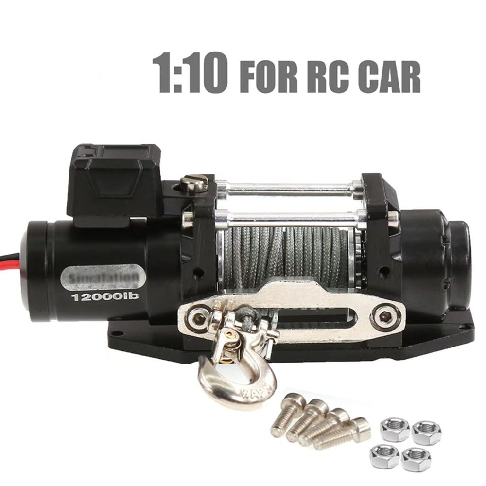 Gesimuleerde Metalen Elektrische Lier voor 1/10 RC Crawler Auto SCX10 Traxxas TRX4 Defender RC4WD D90 D110 TRX6 Verbeterde Onderdelen