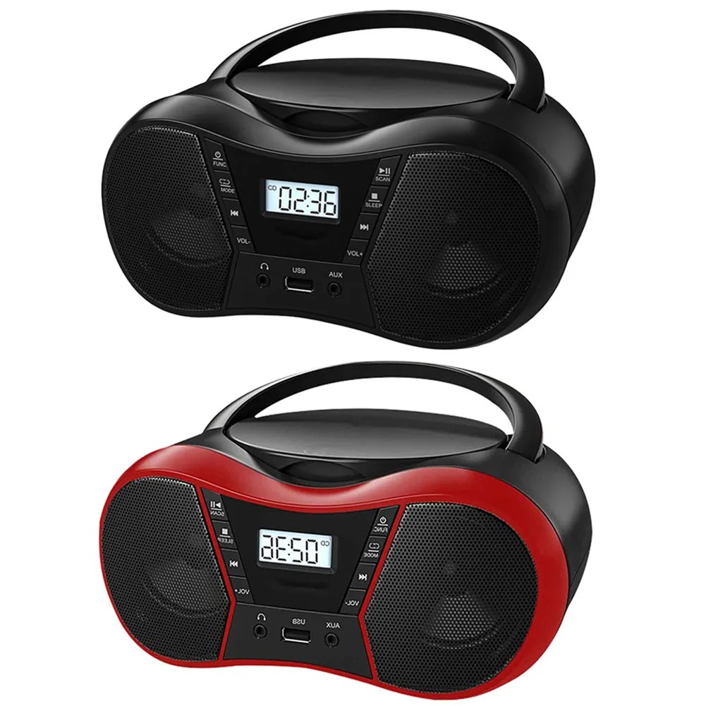 Kleiner Boombox-CD-Player, Kassette, AM, FM-Radio, Bluetooth-Lautsprecher, AUX, USB, MP3, spielt mit Fernbedienung, unterstützt AC/DC-betrieben