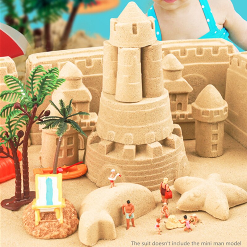 Baby Kids DIY Kinetic Sand Tray Pit Set Beach Sandbox Indoor Outdoor Educational Toys For Children Paly Tools Kit Party Game