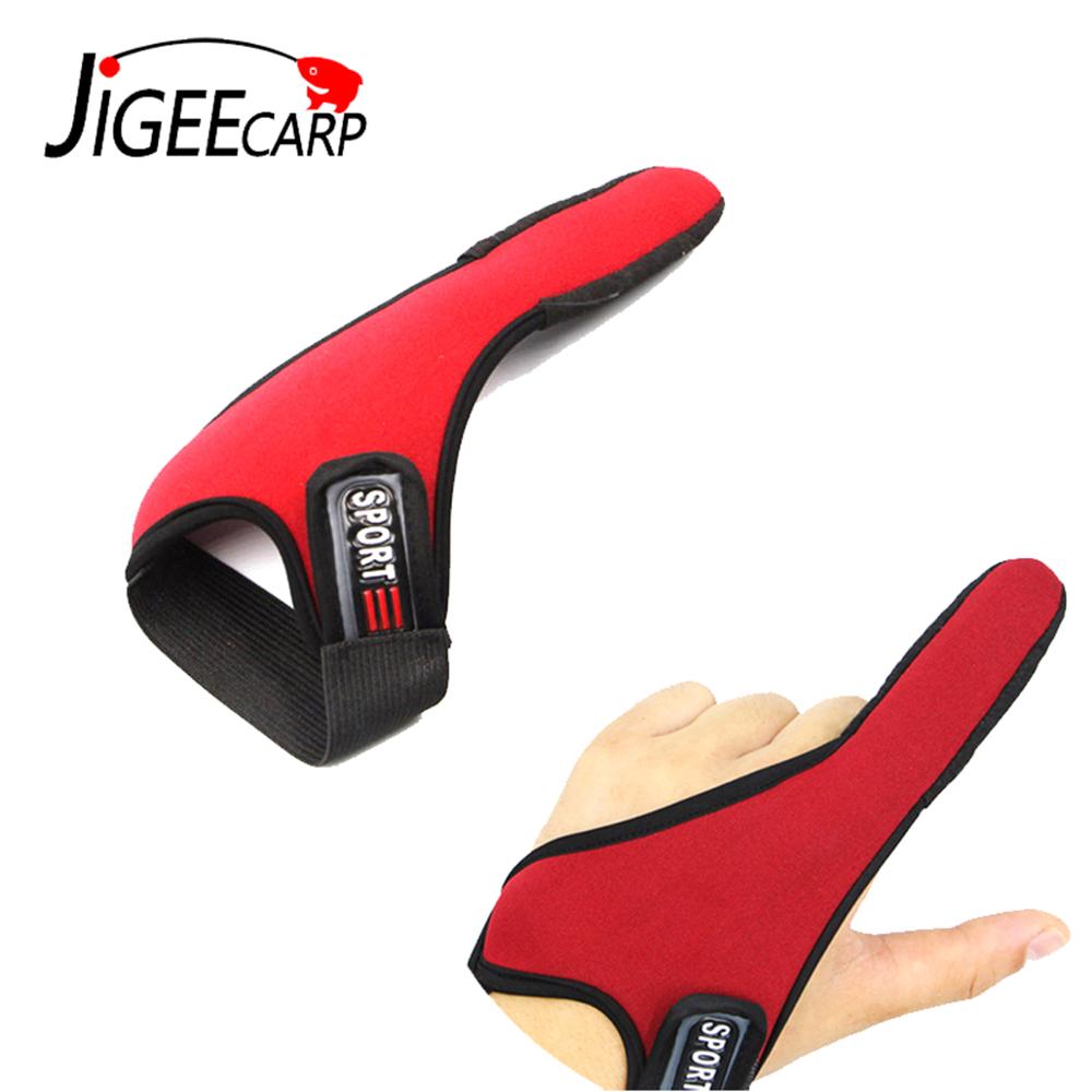 Jigeecarp 1Pc Vissen Vinger Handschoen Casting Vinger Kraam Morpted Pull Duurzaam En Antislip Terminal Vissen Handschoenen Rood