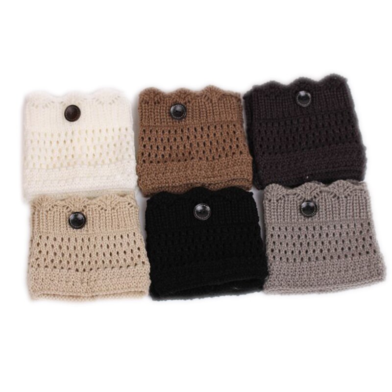 1 paar dames gehaakte laarzen met manchetten, gebreide korte leggingtoppers, laarzen enkelwarmers, winterbeenwarmers