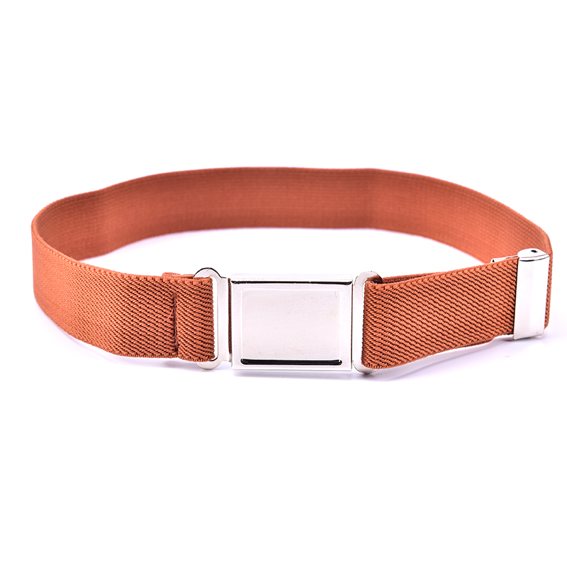 1pcs Adjustable Elastic Canvas Belt For Children Striped Stretch Western Strap Belt Boys Girls: brown