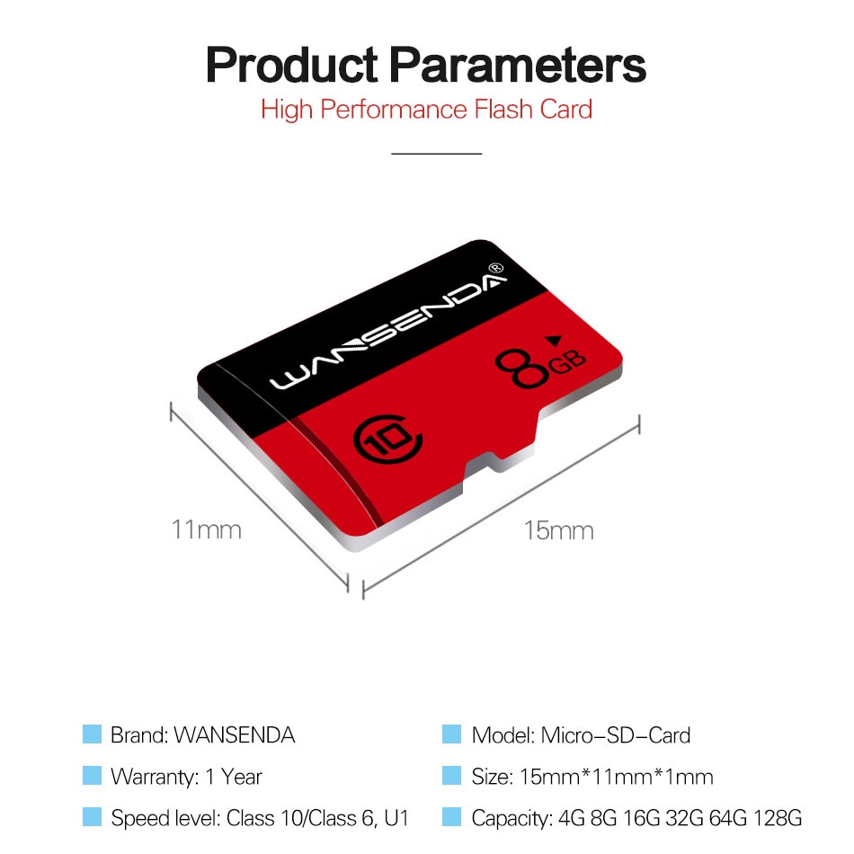 ホット販売 Wansenda メモリカード 8 ギガバイト 16 ギガバイト 32 ギガバイト 64 ギガバイト 128 ギガバイト micro sd カードクラス 10 V30 microsd TF カードスマートフォン/PC