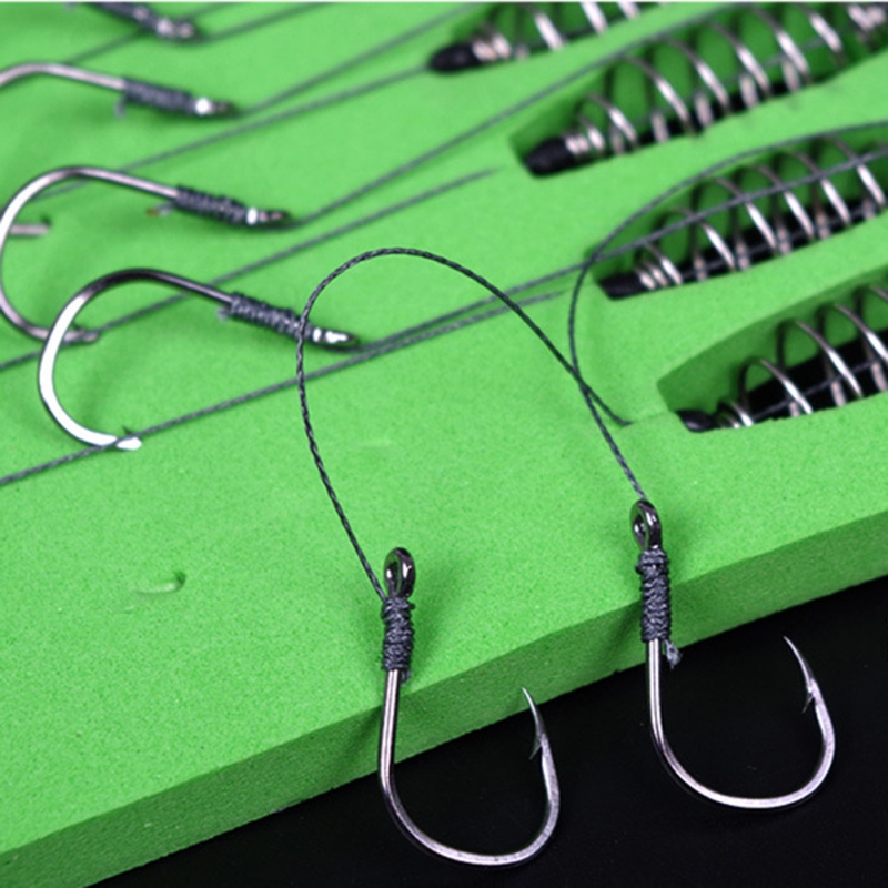 1Pcs Fishing Hooks Isini Chub Hand Rod Double Tackle Bighead Carp Fishing Set Spring Hooks Hercules High Strength