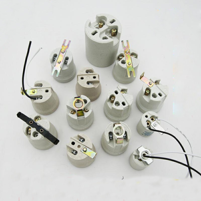 2pcs E27 Ceramic Lamp Cap Screw E40 Lamp Holder Pottery and Porcelain E14 Bases for Ceiling Lamp Retrofit