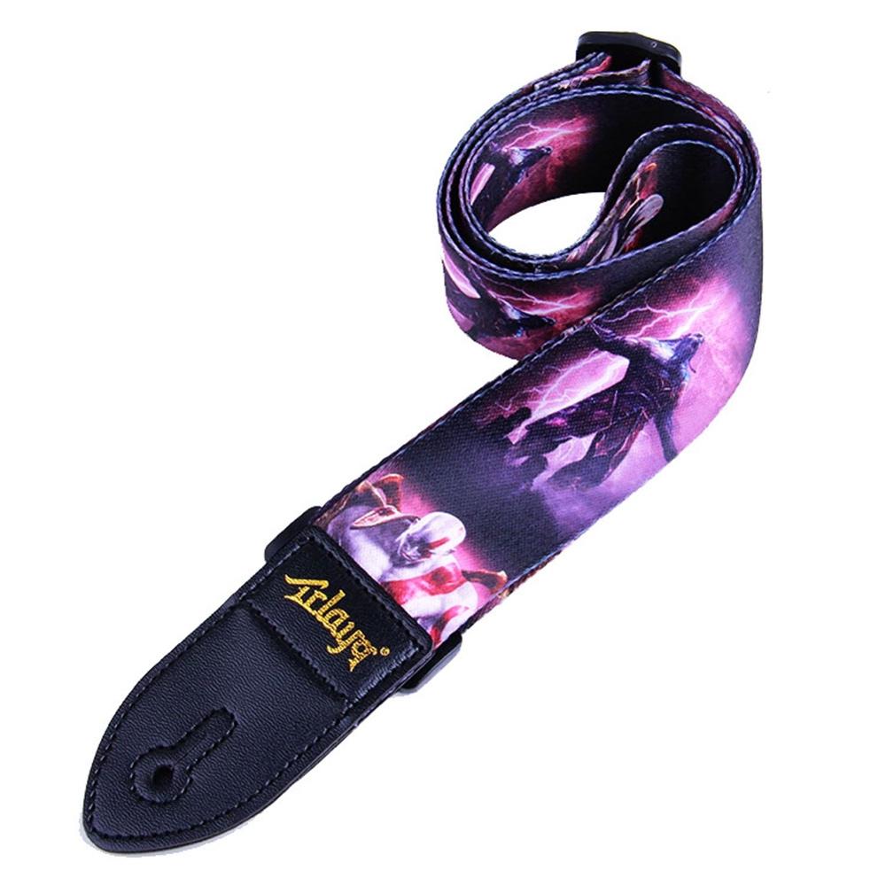Sangle de guitare en Nylon pour guitare électrique acoustique et basse ceinture de guitare multicolore réglable sangles en Nylon d'impression colorée: 05
