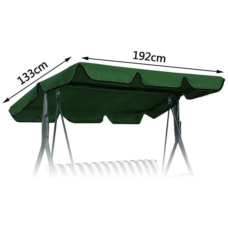 Udskiftning af svingloft, vandtæt gyngestol topdæksel sæde møbler holdbart materiale grøn 190 x 132 x 15 cm