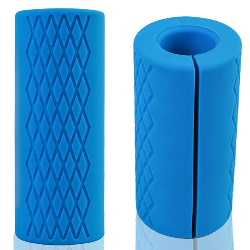 1pz Bilanciere Manopole per manubri Maniglie per barra spesse pad antiscivolo in silicone Maniglie per barra spessa tiro su Sollevamento pesi Grasso presa: Blu