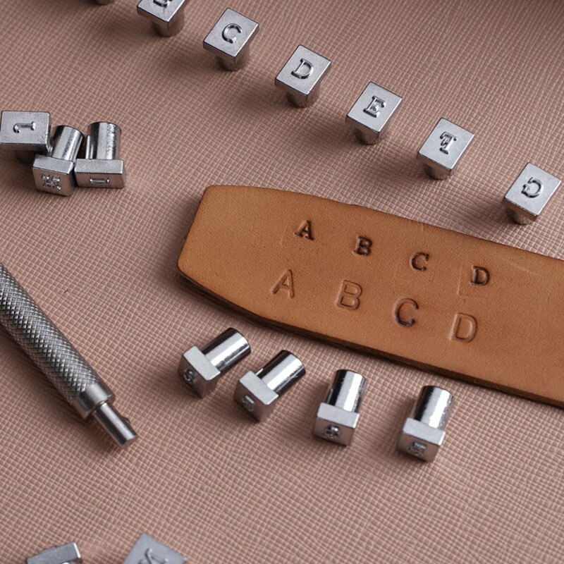 Ensemble de poinçons à lettres de l&#39;alphabet et à chiffres, poinçon en acier, outils pour le cuir, 36 pièces/ensemble, 4mm/6mm