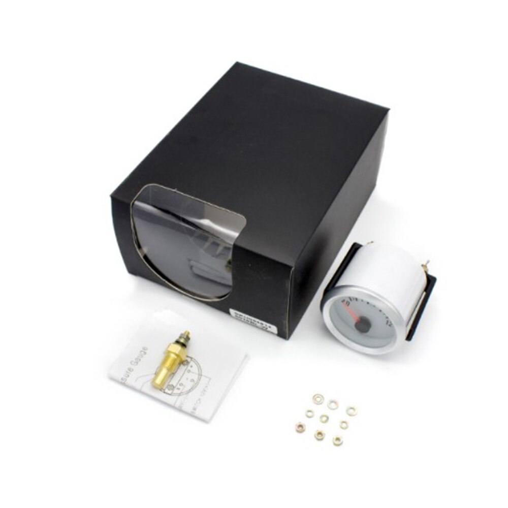 Auto Water Temp Gauge 2 ''52Mm 40-120 Graden C Water Temp Gauge Blauwe Led Met Sensor zwart Of Wit Shell: white shell