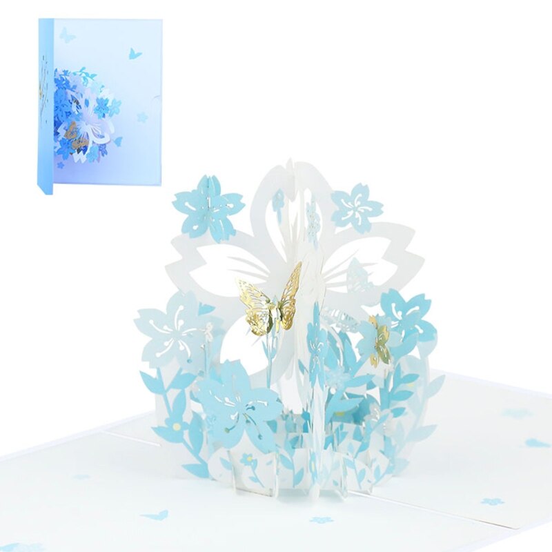 Handmade 3D Greeting Cards Cherry Blossom Basket Pop Up Card for Mother's Day Anniversary Valentine's Day Wedding Birthday