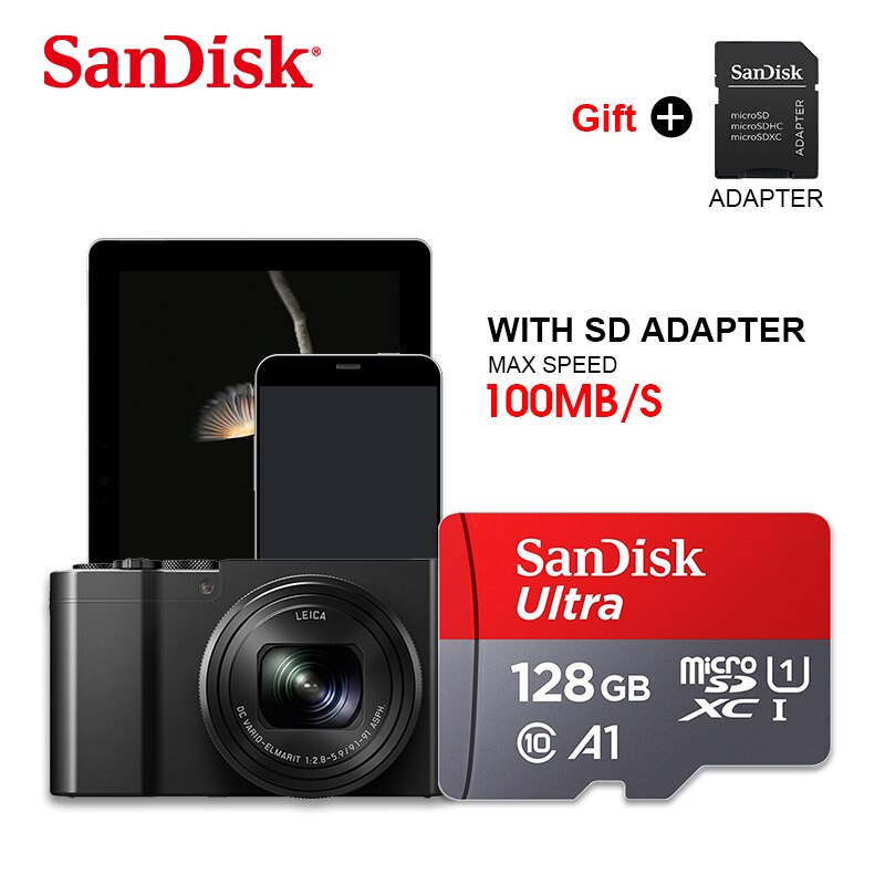 SanDisk-Tarjetas de memoria flash A1, dispositivo de almacenamiento MicroSD de 16GB, 32GB, 64GB, 128GB, 200GB y 256GB, velocidad de 98 Mb/s, Class10, UHS-1, tarjeta TF/SD