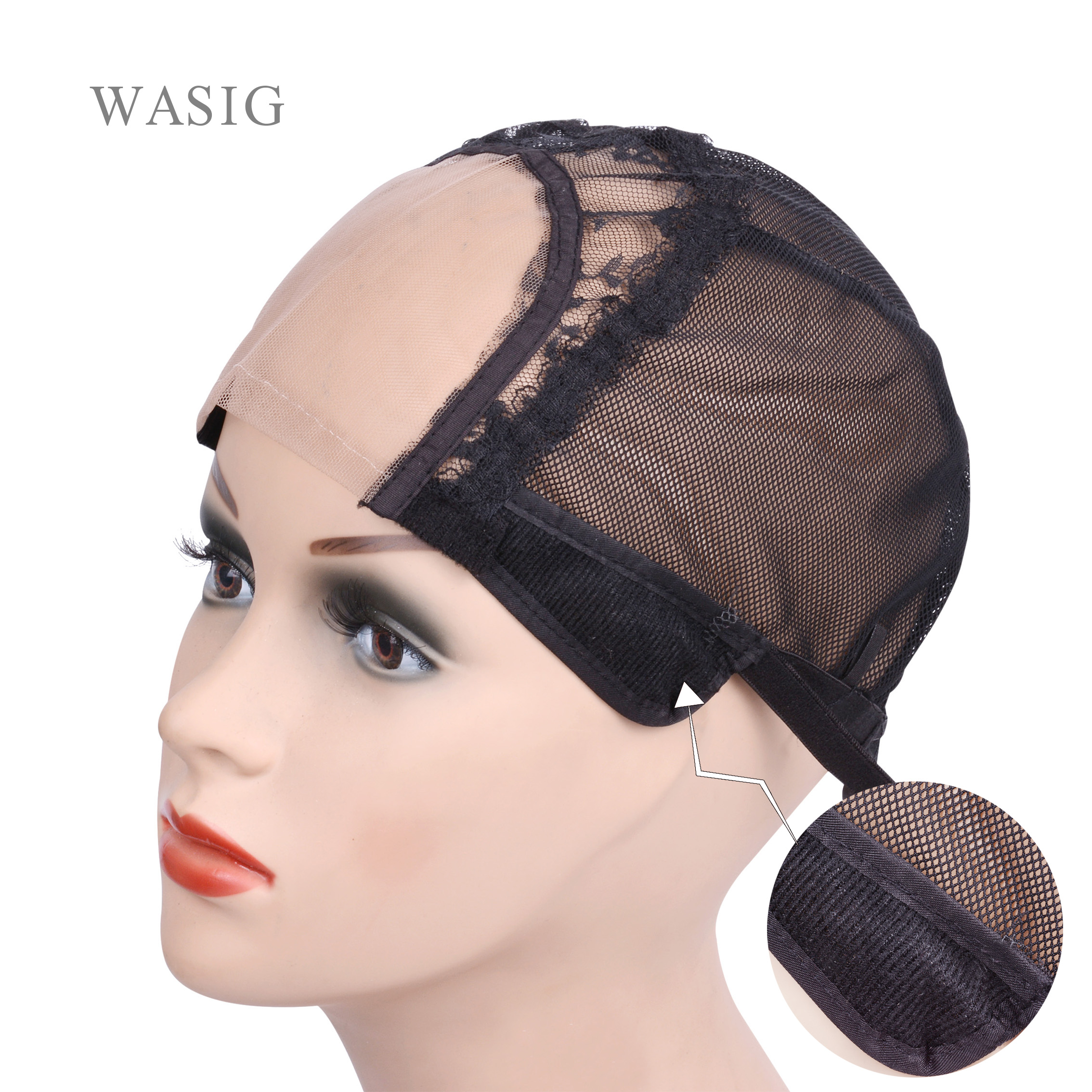 4*4" U Part Wig Cap With Velvet Sides For Making Wigs With Adjustable Straps Glueless Weaving Caps Mesh Wig Cap Hairnets