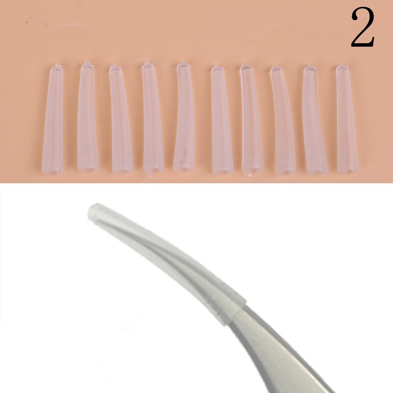10 stuks 4 stijlen wimpers hulpgereedschappen ent wimpers pincet siliconen hoezen tips pincet beschermhoesjes: Type 2