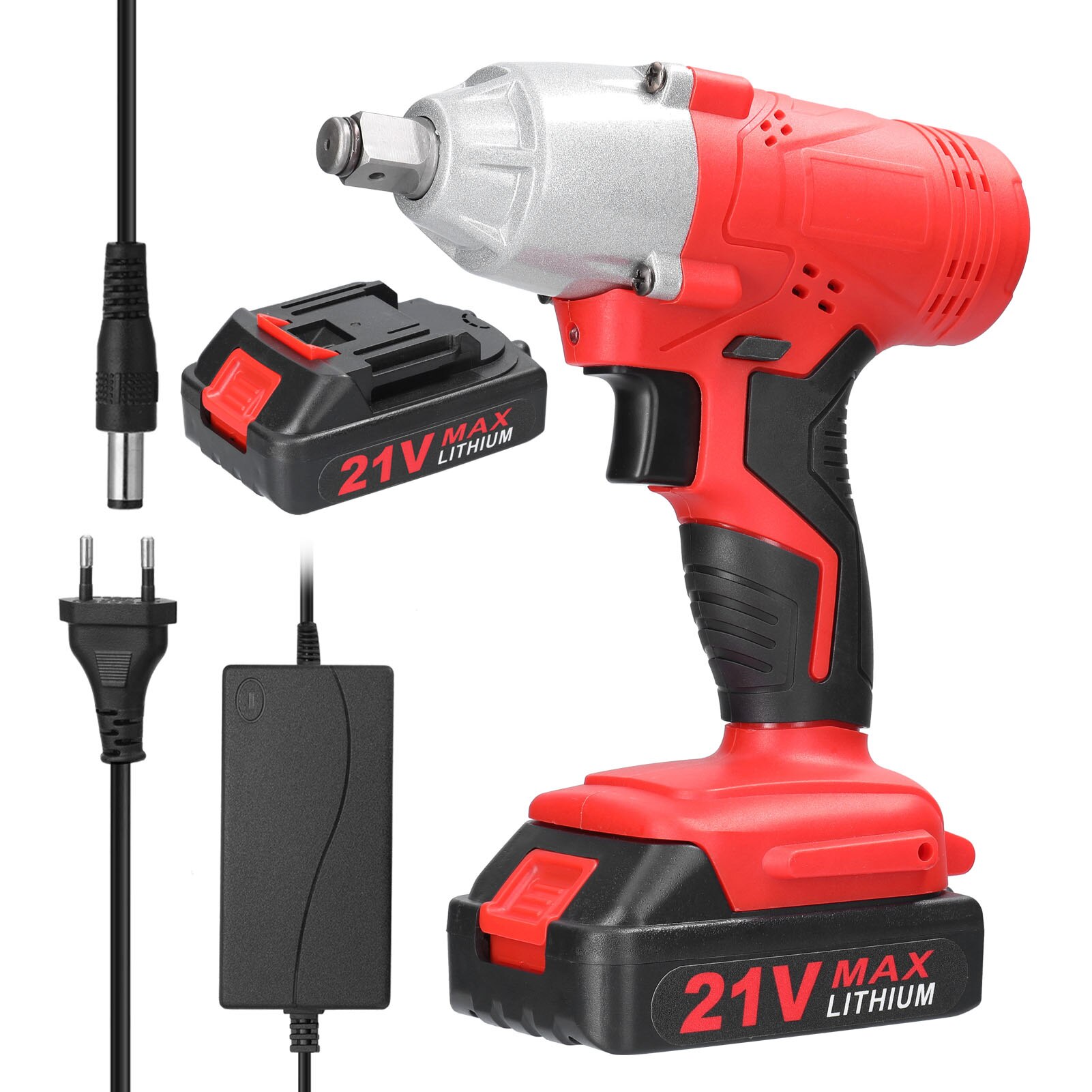 Cordless Electric Wrench Screwdriver Impact Drill Brush Motor Stepless Speed Control High Torque Power Tools Rechargble Battery: US / 2 Battery