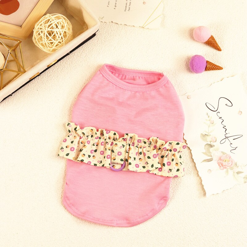 Hond Zomer Kleding Harnas Vest Kat Puppy Kleding Yorkie Yorkshire Terrier Pommeren Shih Tzu Maltezer Bichon Poedel Kostuums: Pink / S