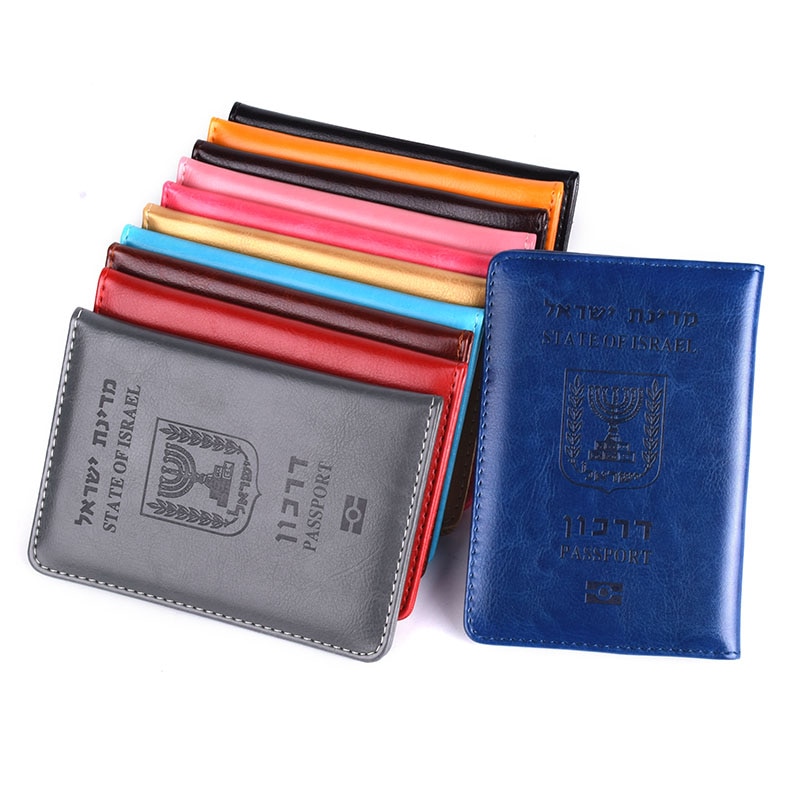 Funda de cuero de Pu para pasaporte de Israel, funda de identificación de Israel, Cartera de viaje para hombres y mujeres de Israel