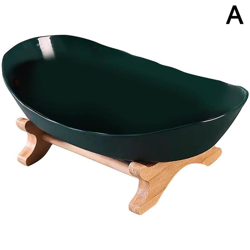 Bowl Food Fruit Plates Set Tableware Table Plates For Serving Plates Dinnerware Wooden Partitioned Dish Snack Candy Cake Stand: A