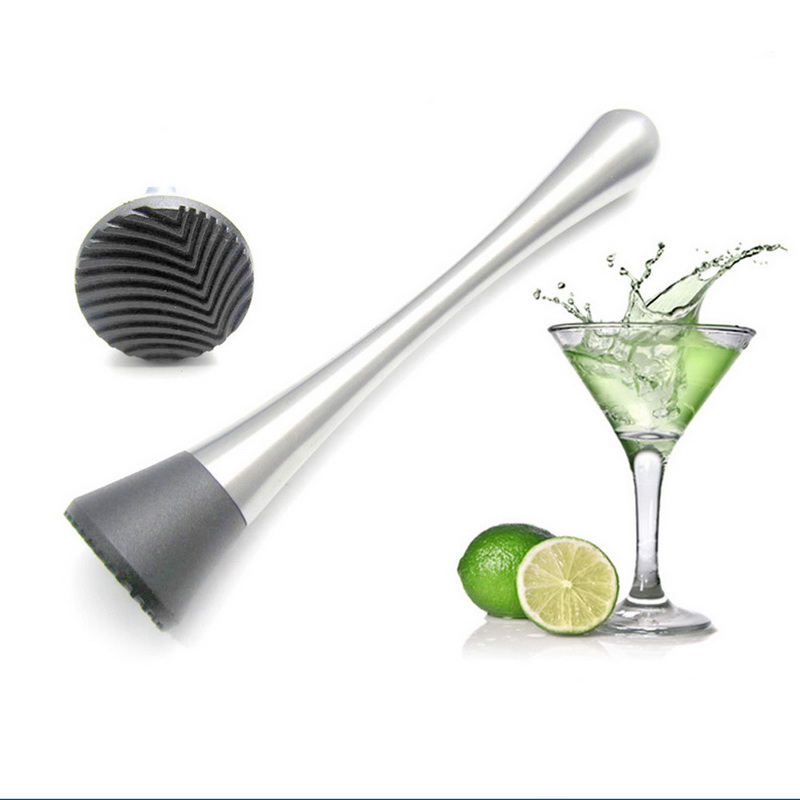 Muddler bar i rustfrit stål mixer bar redskaber og tilbehør mojito cocktail diy frugtjuice muddler knust is bar