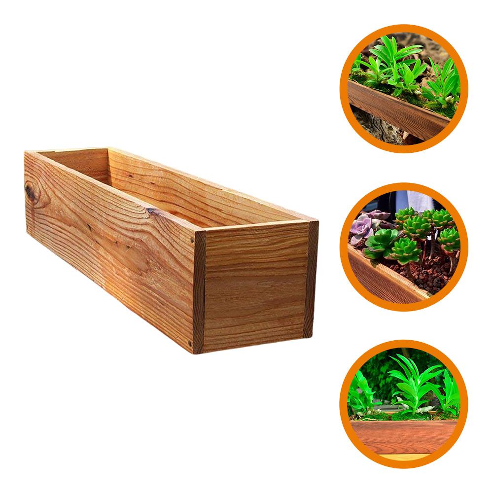 Blumenkasten aus Holz, 30 x 11 x 8,5 cm, rechteckig, Zedernholz, Pflanzgefäß, Töpfe, Gartenarbeit, Sukkulenten, Retro-Außenbalkon, Innenpflanzenhalter