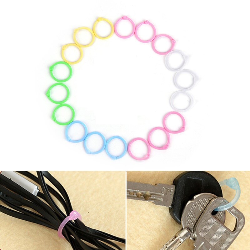 1 Box Plastic Ring Binder For Spiral Notebook Diary Loose Leaf Book Binding DIY