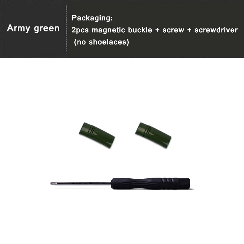 24 couleurs lacet boucle métal verrouillage lacets magnétique boucle accessoires métal dentelle serrure bricolage Sneaker Kits métal dentelle boucle: Army green