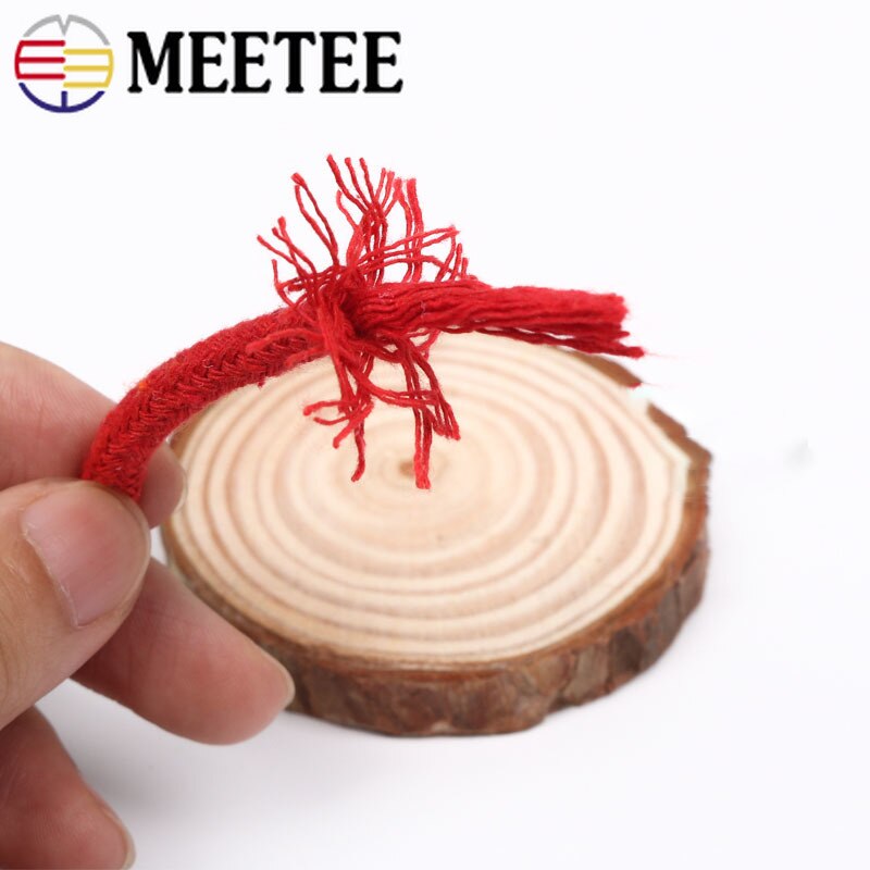 Meetee 20M 5mm gewebte Baumwolle Seil 16 Stränge Feste Schnur für Hosen Taille Starken Seil Bekleidungs Handtasche DIY handwerk handgefertigt Zubehör