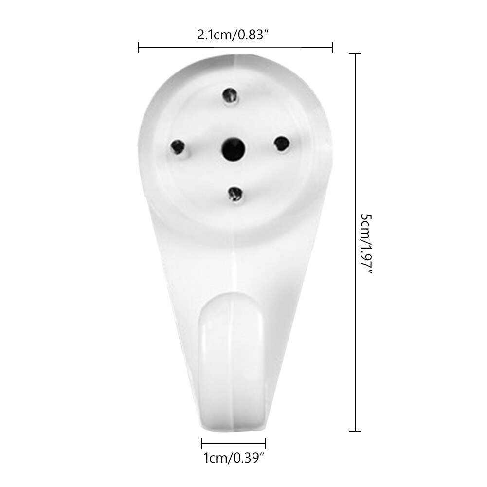 20pcs White Plastic Invisible Wall Mount Photo Picture Frame Nail Hook Hanger Hard Picture Frame Wall Hooks Seamless Nail Hanger: XL