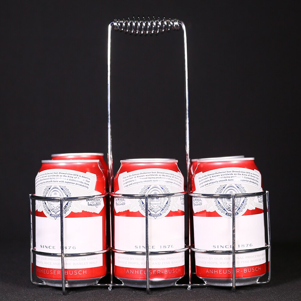 6 Beer Bottle Holder Party Beer Can Basket Rack Wine Caddy Stand for BBQ Hotel Bar Wine Beer Bottles