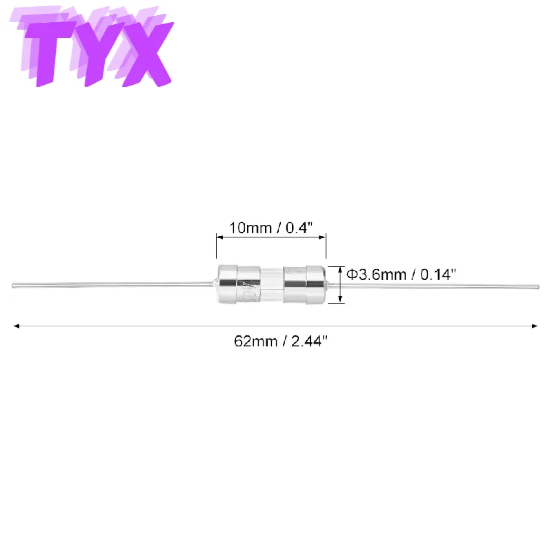 Tubo de fusible de vidrio de plomo, 3,6x10mm, 5x20mm, 250V, 0,1a, 0,5a, 1A, 1,5a, 2A, 3A, 3,15a, 4A, 5A, 6,3a, 8A, 10A, 15A, 20A, 20 unidades