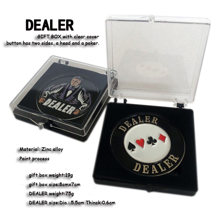 1pc Dealer Button geschenkdoos poker chip texas hold'em card guard