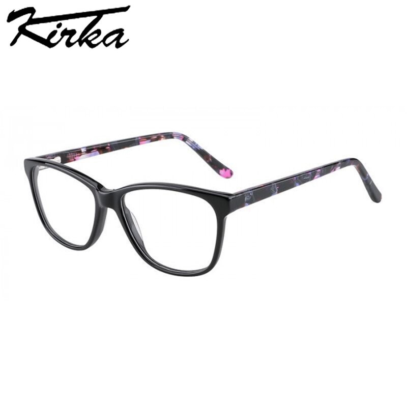Kirka-marcos de gafas de acetato para mujer y hombre, marcos de anteojos para mujer, miopía, foto, gafas de prescripción de lentes grises/marrones: WD1136 C5