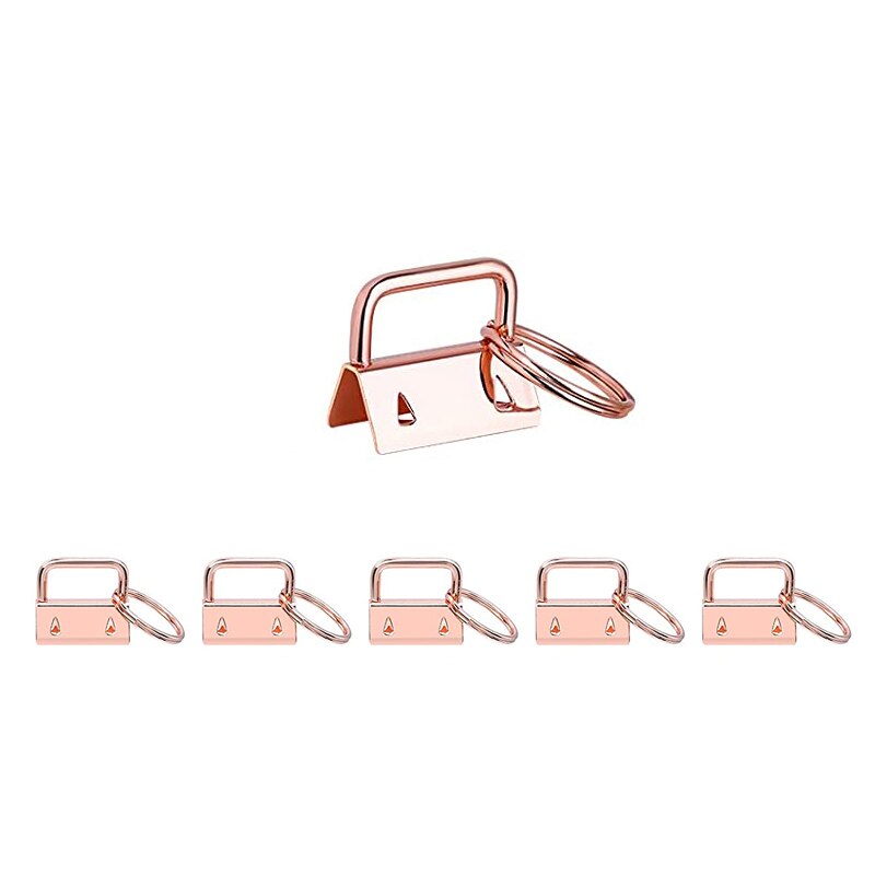 5 pces 1 polegada chave fob chaveiro ferragem para braçadeira de pulso saco telefone celular carteira docorate chave cordão fácil fazer instalar 2.5cm: Rose Gold