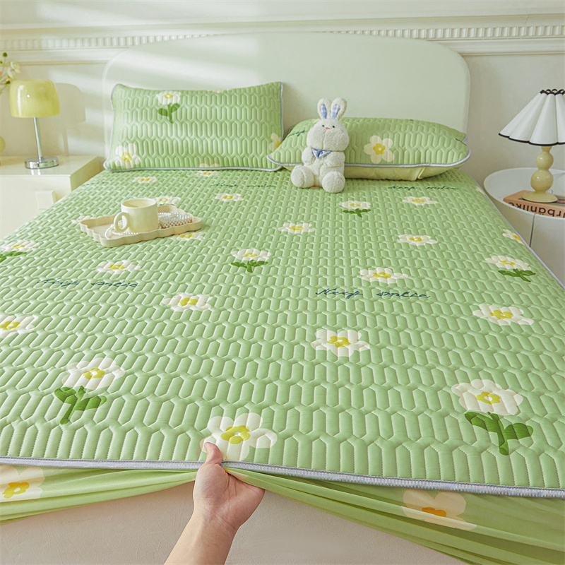 Zomermatrashoes Koel Aanvoelende Sprei Dikker Hoeslaken Met Elastische Band Huisbedhoes Cubre Colchón (Geen Kussensloop)