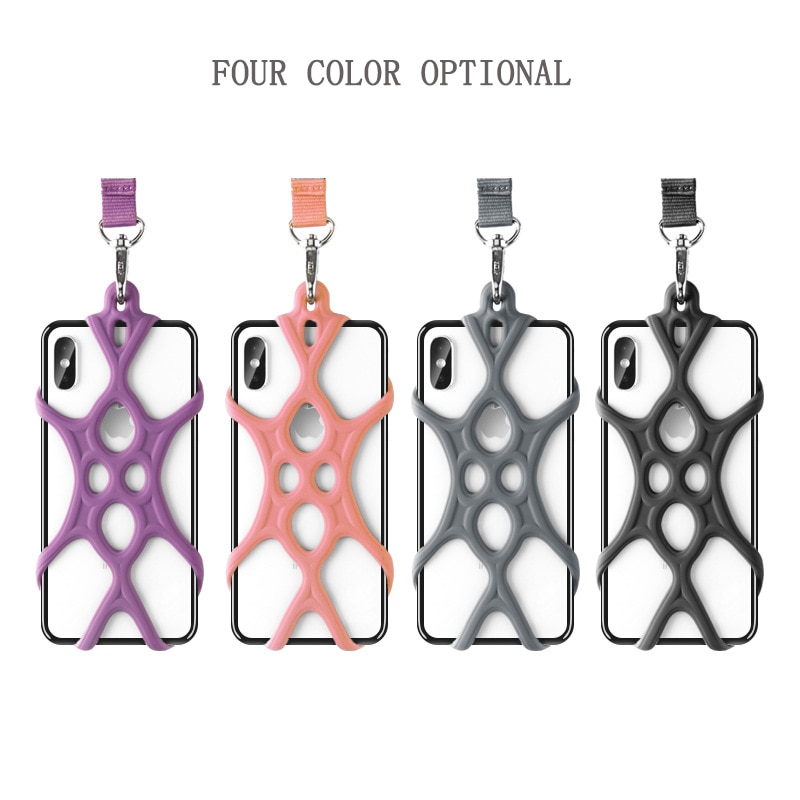 Universele Mobiele Telefoon Lanyard Siliconen Gsm Houder Case Cover Neck Strap Ketting Sling Voor Xiaomi Huawei Iphone