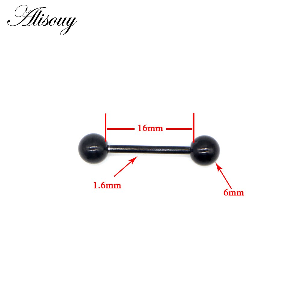 Alisouy 1 st 14g 9 Kleuren Tong Piercing Septum ear Kraakbeen nailTunnels Oordoppen labret lip Body piercing Sieraden 1.6*16*6mm