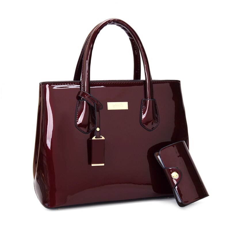 2 In 1 Pu Lederen Spiegel Schoudertassen Voor Vrouwen Luxe Handtas Casual Crossbody Sac een Belangrijkste: Wine Red