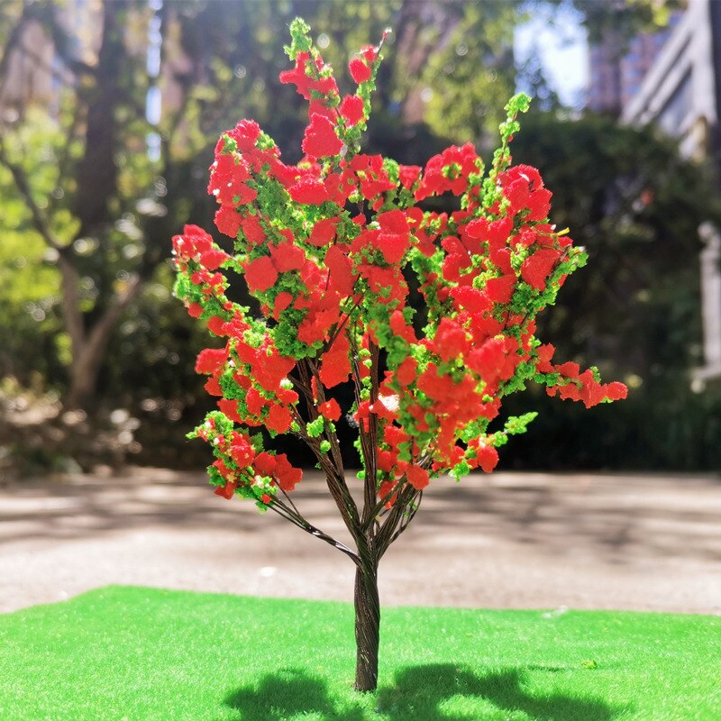 model tree highly 10cm/12cm/15cm/20cm Sand tray model material red model tree N scale train park railway layout landscape tree