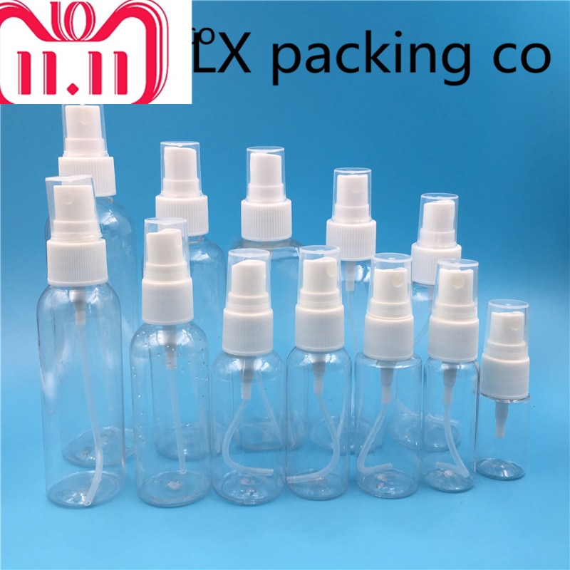 50 stuks 10 60 100 120 150 ml doorzichtige hervulbare plastic spray parfumflesjes lege cosmetische container