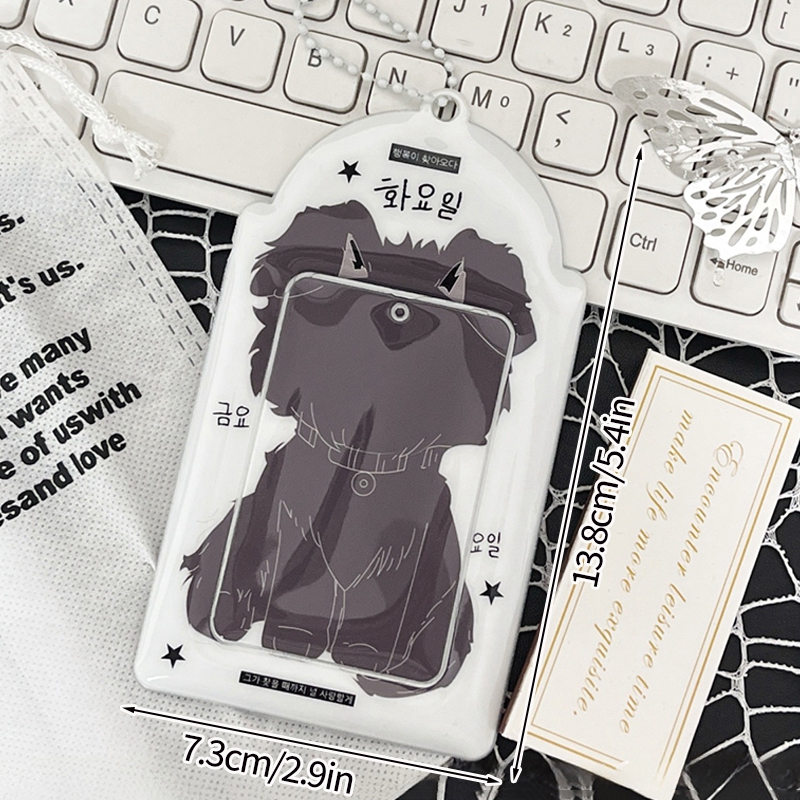Portatarjetas de fotos de gato Y2K, soporte para sesión fotográfica Idol Kpop, llavero, mochila, colgante de exhibición, funda protectora para tarjeta de estudiante, álbum de fotos: Rosa
