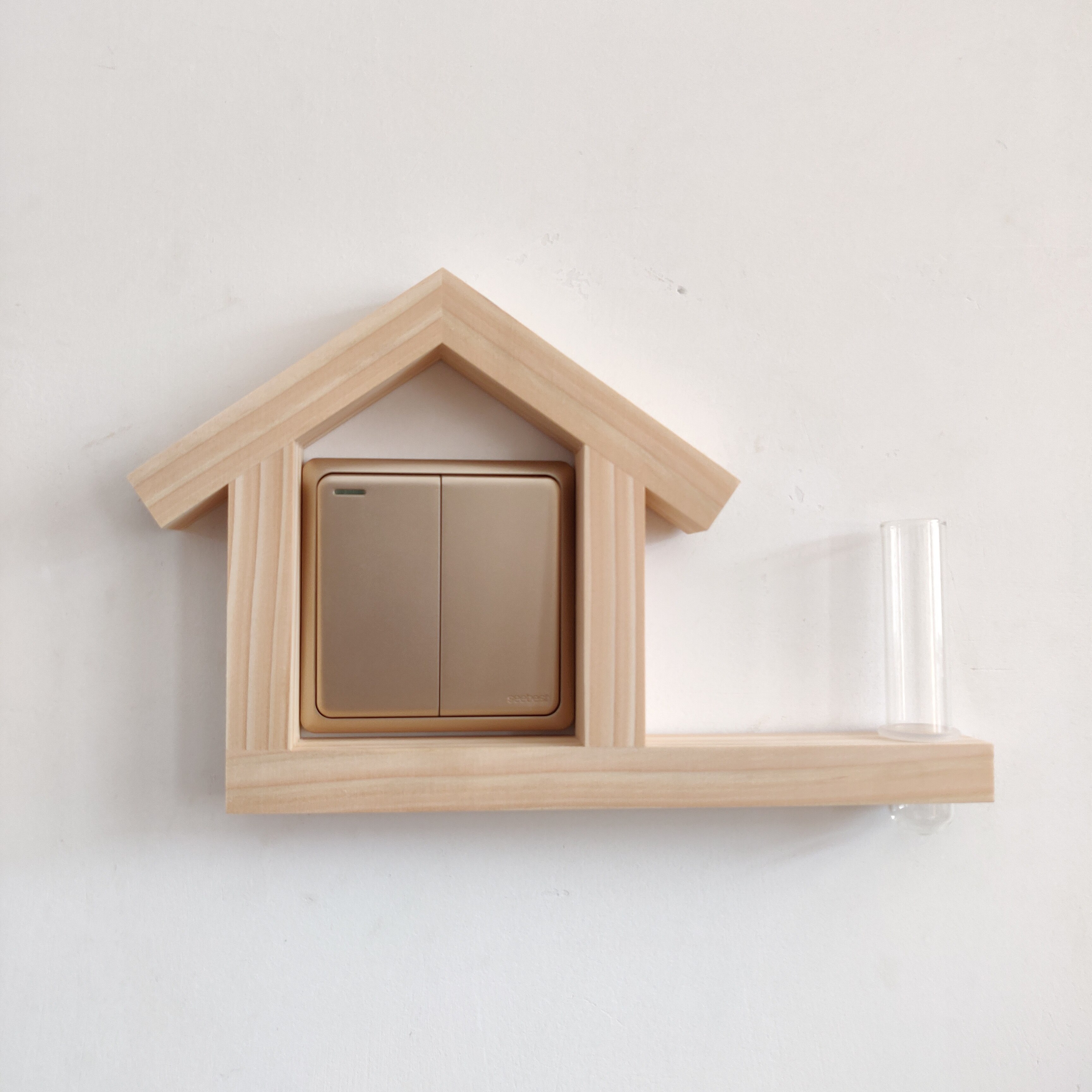 Wall Decoration Solid Wood Switch Decoration Household Socket Panel Shielding Cover Decorative Frame: style 3