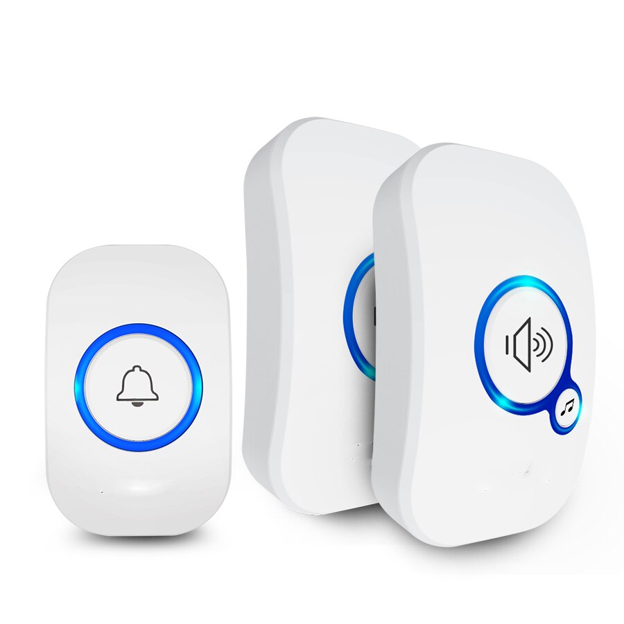 Wireless Home Doorbell with 32 songs Security Alarm Portable Doorbell: 1TX 2RX